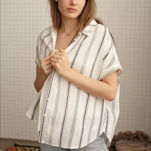 Madewell Central Shirt in Parkman Stripe Size Small